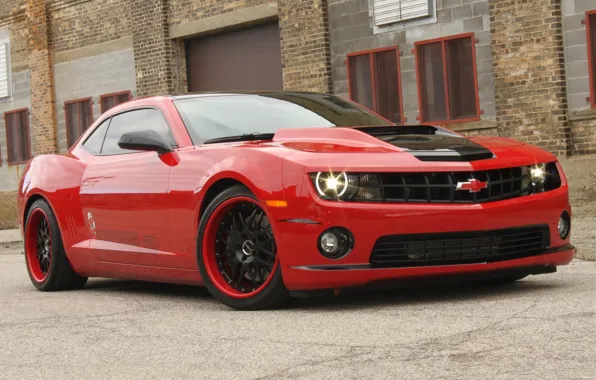 Картинка красный, тюнинг, Chevrolet, red, camaro, tuning, камаро, шевролет