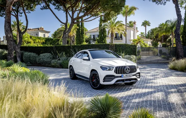 Авто, солнце, пальмы, Mercedes-Benz, особняк, AMG, GLE