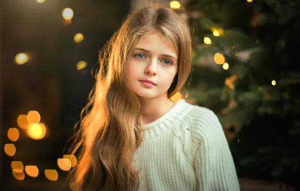 Взгляд, девочка, Новый год, боке, Olga Boyko