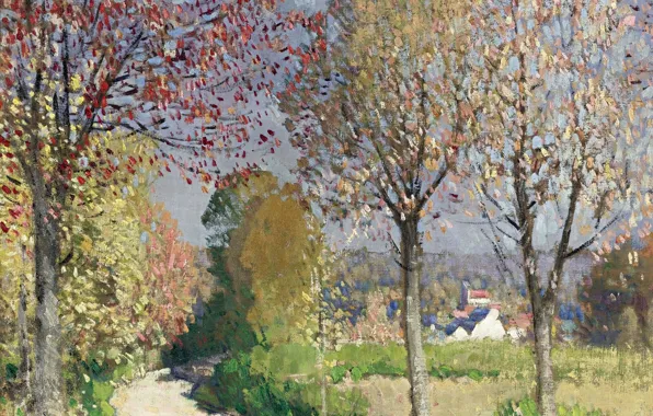 Пейзаж, картина, Дорога, Пьер Эжен Монтезин, Pierre-Eugene Montezin
