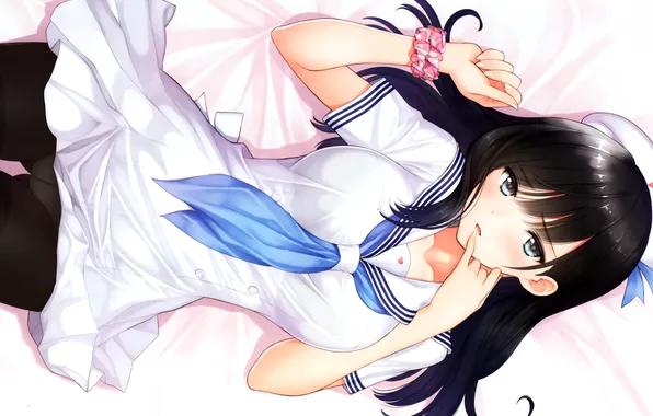 Girl, sexy, lingerie, pantsu, panties, long hair, dress, anime