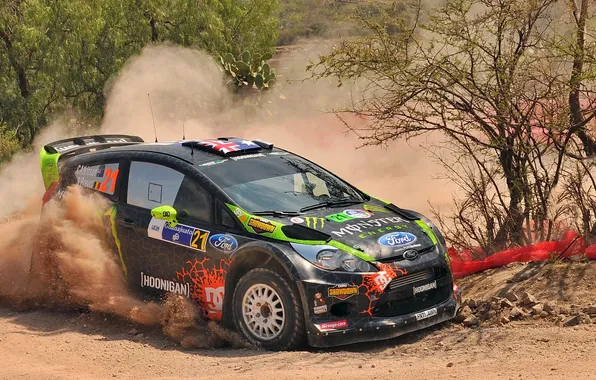 Ford, Пыль, Поворот, Форд, WRC, Rally, Fiesta, Фиеста