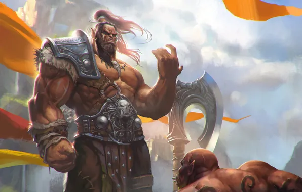 Картинка WoW, Warcraft, орк, world of warcraft, warlords of draenor, Grommash Hellscream