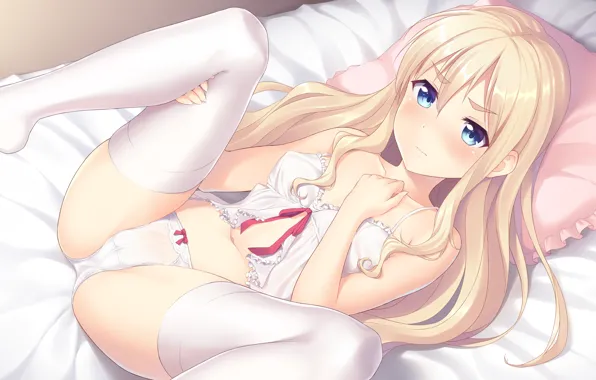 Girl, sexy, lingerie, ass, pantsu, panties, thighhighs, long hair