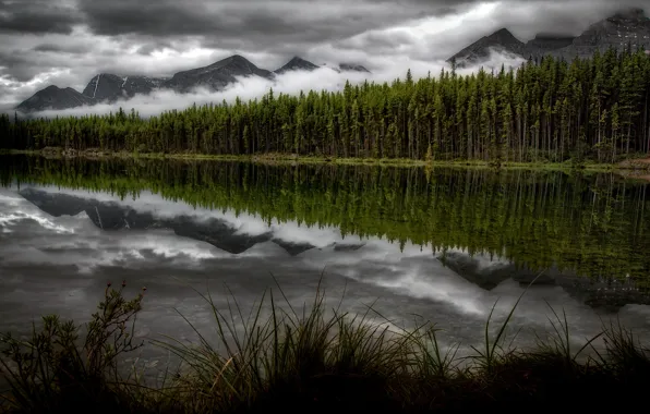 Картинка canada, reflections, Herbert Lake