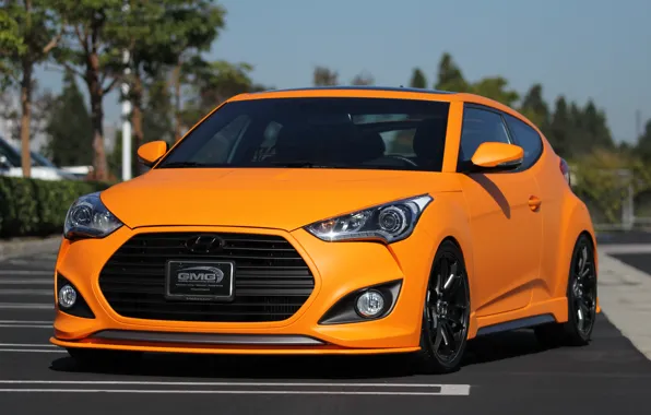 Картинка turbo, hyundai, orange, veloster