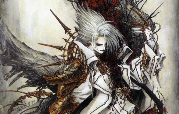 Цепь, когти, избранный, военная форма, седой, Trinity Blood, черная магия, кровь триединства