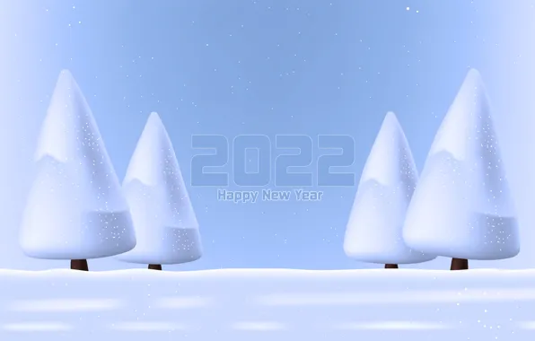 Зима, снег, елка, Рождество, цифры, Новый год, украшение, new year