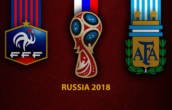 Wallpaper, sport, logo, football, FIFA World Cup, Russia 2018, France vs Argentina