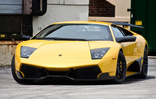 Lamborghini, желтая, murcielago