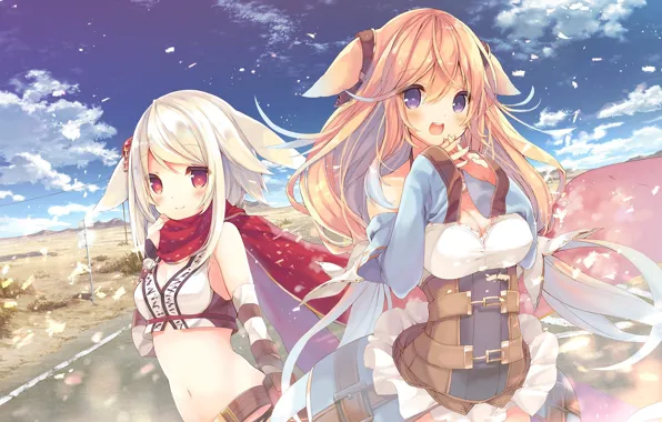 Kawaii, girl, game, happy, anime, pretty, leaf, manga