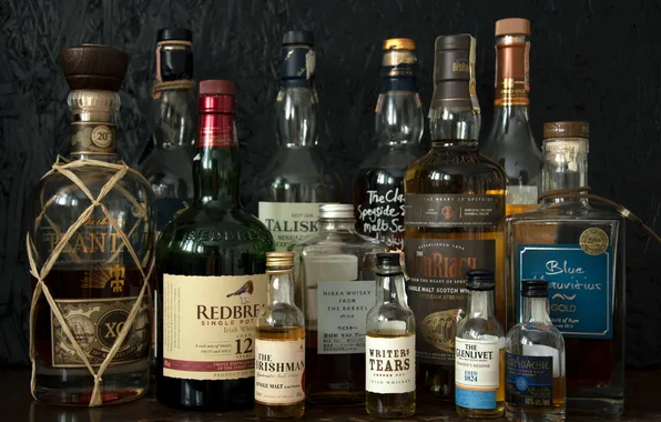 Алкоголь, бутылки, виски, Plantation, Irishman, Redbreast, Nikka, Talisker