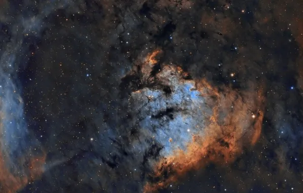 Туманность, Цефей, в созвездии, эмиссионная, NGC7822