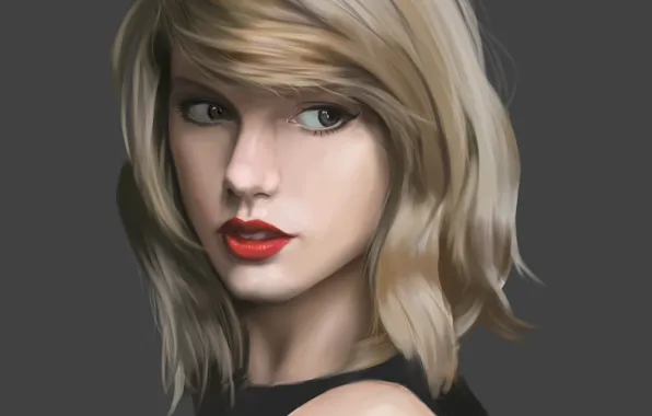 Картинка взгляд, девушка, рисунок, Taylor Swift