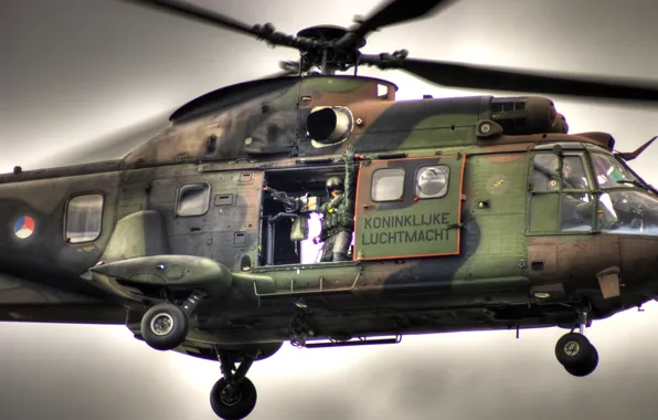 Waving, AS532UL Cougar Mk1, Royal Dutch Airforce