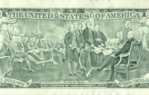 Картинка United States, money, God, America, trust, declaration, dollar independece