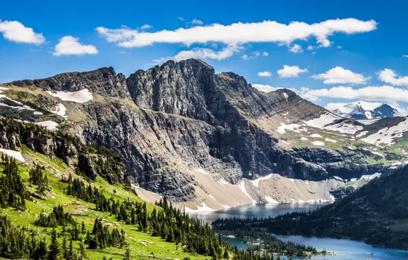 Горы, озеро, Монтана, США, Hidden Lake