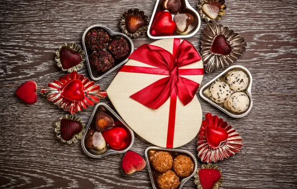 Картинка конфеты, love, romantic, hearts, chocolate, sweet, gift, valentine`s day