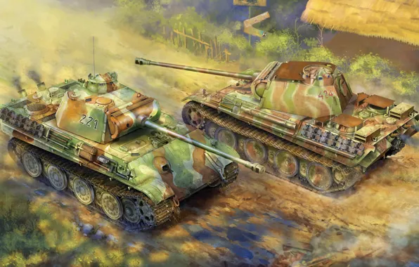 Танк, Panzerwaffe, Бронетехника, Pz.Kpfw.V Panther Ausf.G, Pz. V Panther