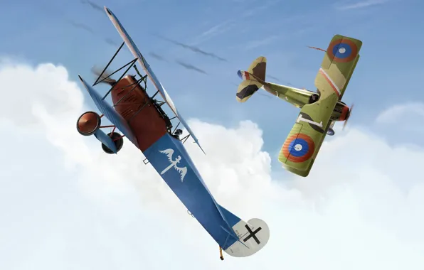 Картинка aircraft, war, art, airplane, aviation, dogfight