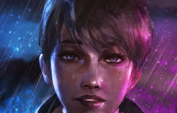 Девушка, лицо, android, art, Kara, Detroit Become Human, AX400