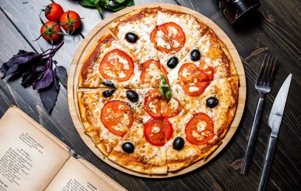 Пицца, pizza, маргарита, tomato, olive, margarita