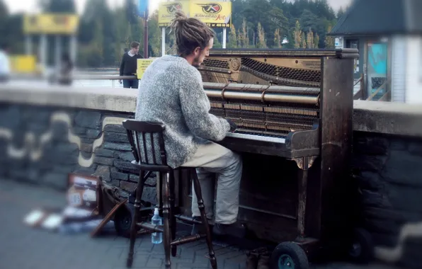 Картинка музыка, улица, пианино