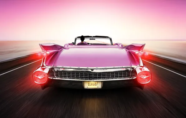 Розовый, Eldorado, Cadillac, pink, rear, кадиллак, Elvis Aaron Presley, эльдорадо