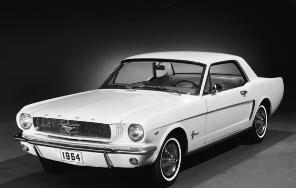 Машина, белая, Ford Mustang, форд, 1964