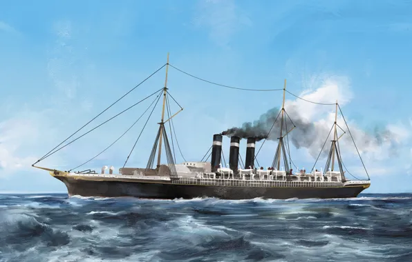 Волны, корабль, Transatlantic Ships, city of new-york