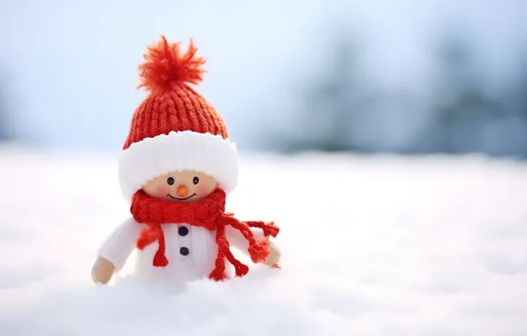Зима, снег, снежинки, Новый Год, Рождество, снеговик, happy, Christmas