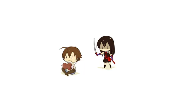 Катана, Chibi, Akame, Akame ga kill, убийца Акаме, night raid, Tatsumi