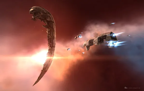 Космос, планета, станция, space, космический корабль, station, eve online, space ship