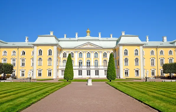 Картинка газон, дорожки, Санкт-Петербург, Россия, дворец, скульптуры, Peterhof