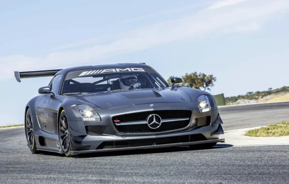 Картинка дорога, движение, тюнинг, спойлер, мерседес, AMG, слс, Mercedes-Benz SLS