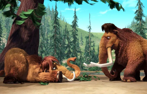 Обои Мультфильм, Ледниковый Период, Мех, Бивни, Ice Age.