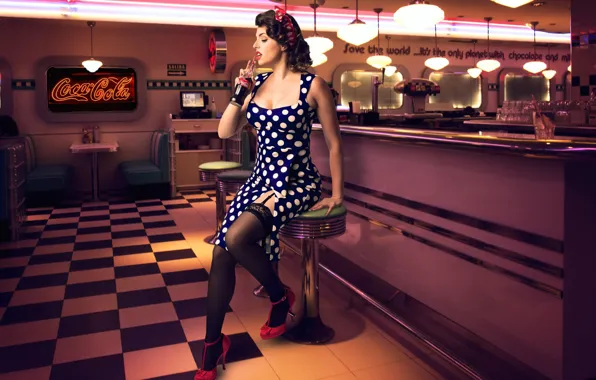 Картинка девушка, поза, бар