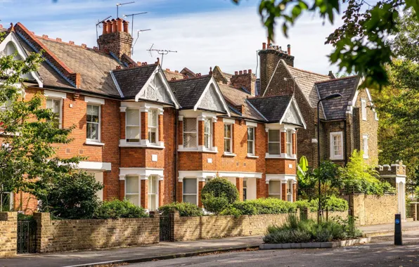 Лето, город, здание, Лондон, архитектура, house in London