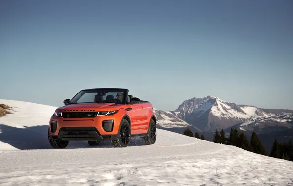 Снег, горы, Land Rover, Range Rover, Evoque
