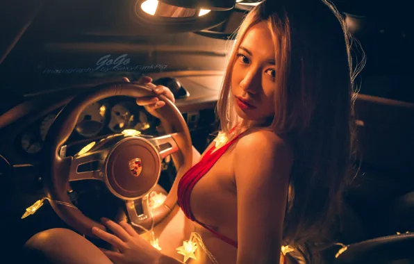 Взгляд, секси, поза, модель, тело, макияж, прическа, шатенка