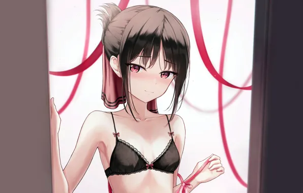 Girl, sexy, lingerie, bra, cleavage, boobs, anime, beautiful