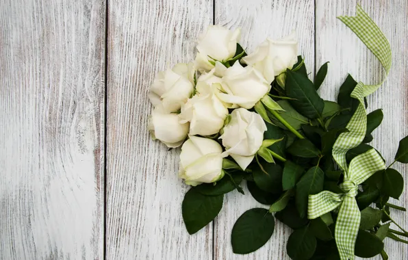 Картинка стол, розы, букет, белые, Olena Rudo