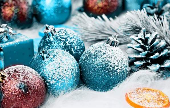 Шарики, праздник, шары, новый год, Рождество, елочные