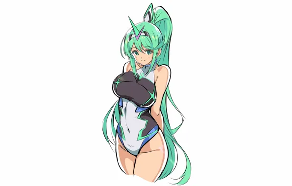Girl, sexy, green eyes, long hair, boobs, anime, beautiful, pretty