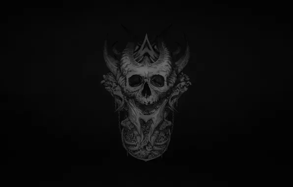 Минимализм, Череп, Стиль, Арт, Art, Style, Skull, Dead