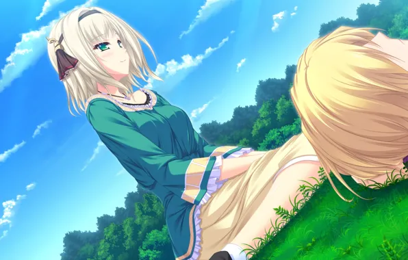 Картинка аниме, арт, девочка, парень, Ryuuyoku