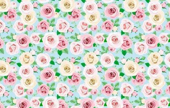 Картинка цветы, узор, розы