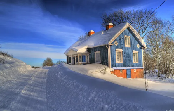 Картинка house, winter, snow