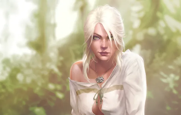 Girl, character, art, artwork, The Witcher 3, Ciri, paintig art, Krysdecker