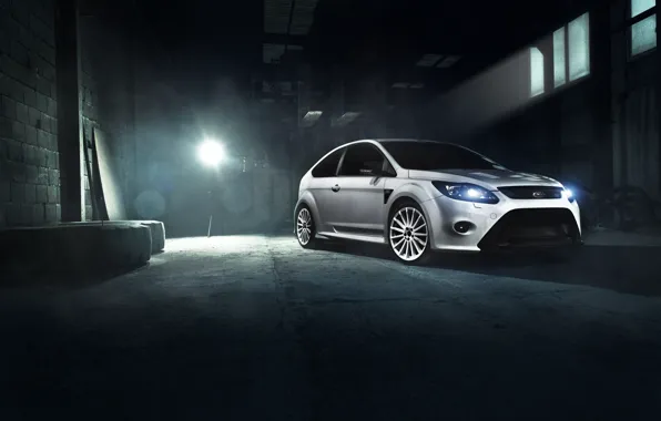 Ford, Car, Race, Focus, Front, White